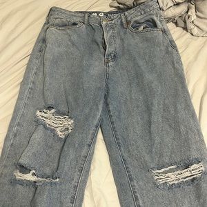 woman’s ripped pants.